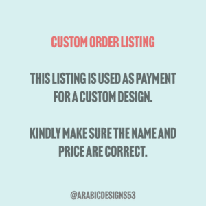 Custom Order for Zahraa